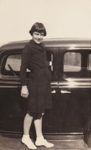 Clara on car cropped