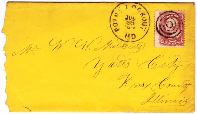 Envelope used by Mathews from Point Lookout Prison dated July 24, 1864