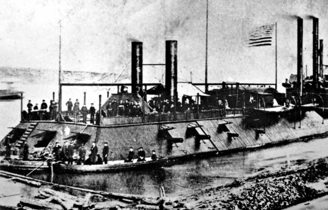 The U.S. Civil War gunboat Cairo, part of the Mississippi Fleet