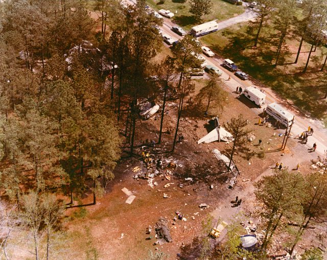 Aerial view of the final resting spot in front of the Burkhalter house