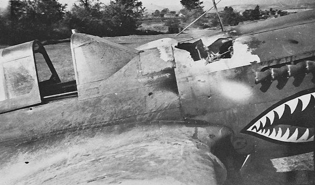 P-40 after an enemy strafing