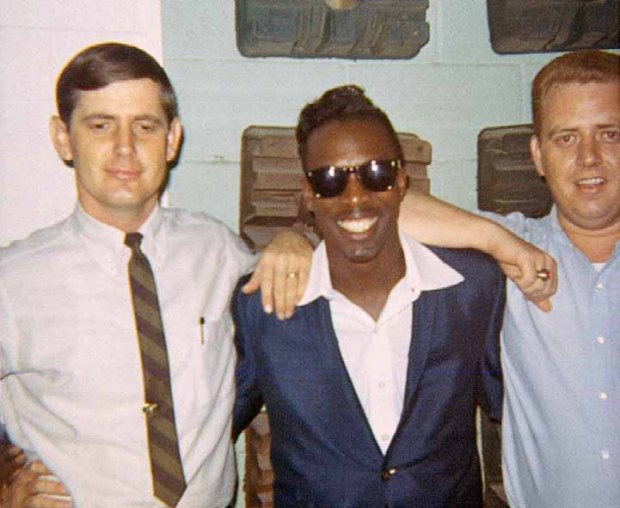 Rick Hall, Wilson Pickett, and Jimmy Johnson at Fame Studios in June of 1966